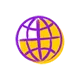 Skizziertes Icon eines Globus mit Längen- und Breitengraden