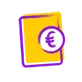 Icon eines DINA4-Blatts mit Euro-Symbol (€) am Rand